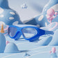 Lunettes de natation avec bouchons d’oreilles, lunettes de natation anti-buée réglables, accessoires de natation pour garçons et filles, équipement d’entraînement à la natation