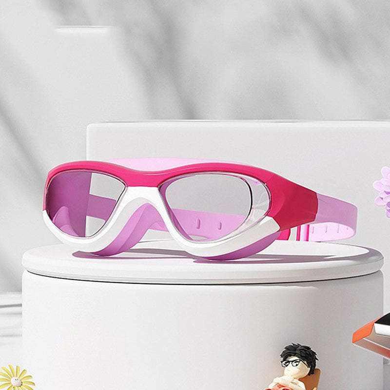Lunettes de natation avec bouchons d’oreilles, lunettes de natation anti-buée réglables, accessoires de natation pour garçons et filles, équipement d’entraînement à la natation