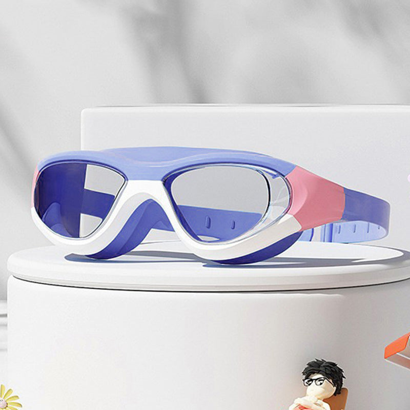 Lunettes de natation avec bouchons d’oreilles, lunettes de natation anti-buée réglables, accessoires de natation pour garçons et filles, équipement d’entraînement à la natation