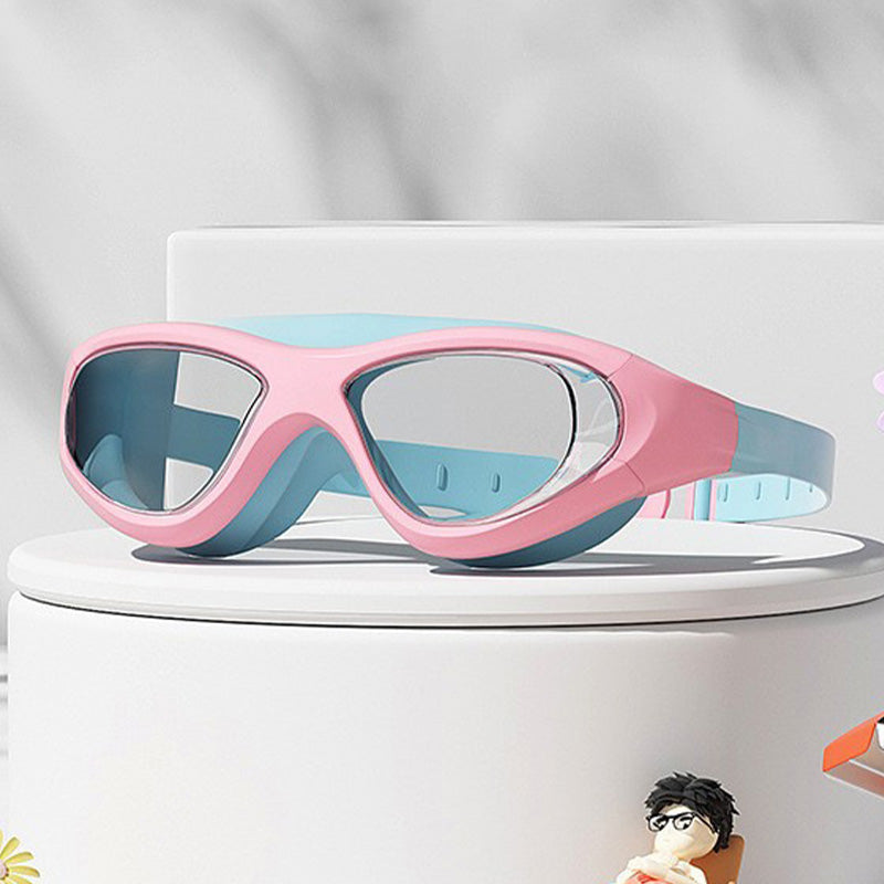 Lunettes de natation avec bouchons d’oreilles, lunettes de natation anti-buée réglables, accessoires de natation pour garçons et filles, équipement d’entraînement à la natation