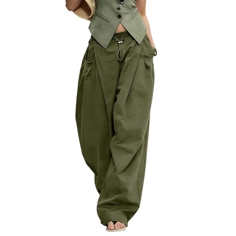 Pantalon lanterne ample à plis