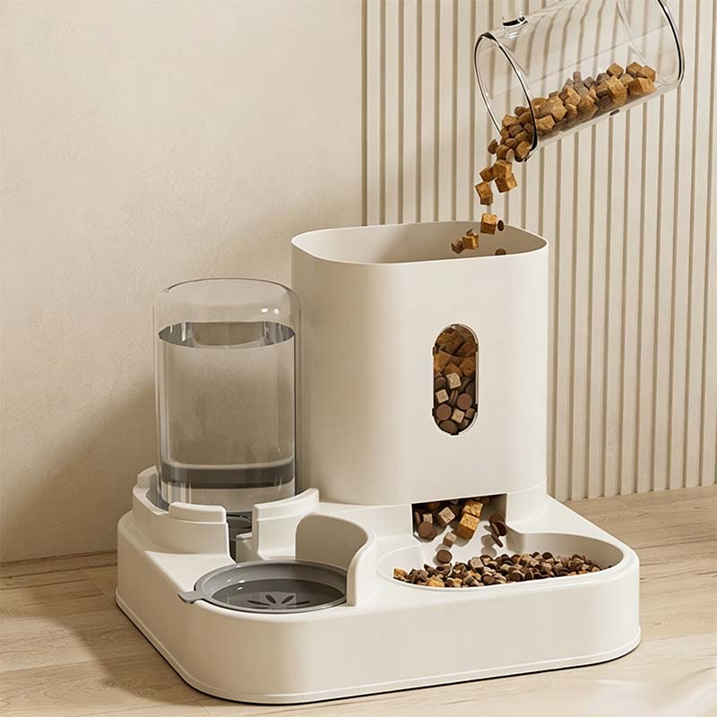 Distributeur automatique 2-en-1 de nourriture et d'eau pour animaux
