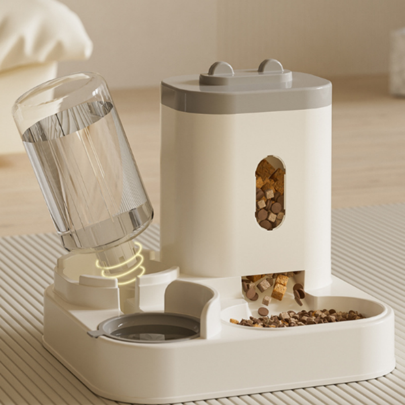 Distributeur automatique 2-en-1 de nourriture et d'eau pour animaux