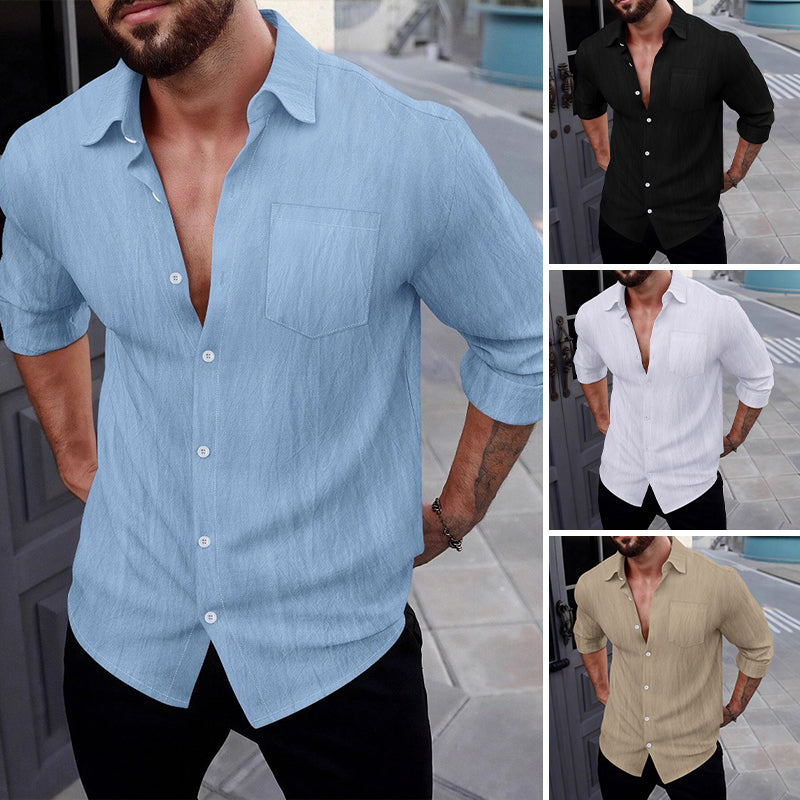 👔 PROMO LIMITÉE 50% DE RÉDUCTION ! ✨ Chemise Homme Lin – Boutonnage Classique, Respirante, Polyvalente 🍂