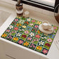 Tapis de cuisine à séchage rapide en diatomite, motif floral