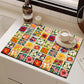 Tapis de cuisine à séchage rapide en diatomite, motif floral