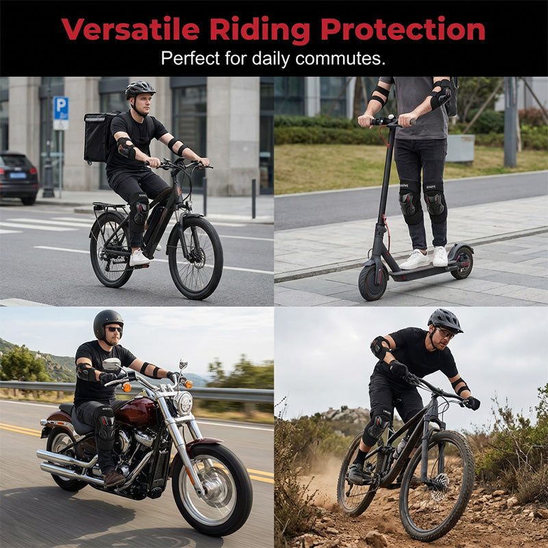 🛡️ PROMO LIMITÉE 51% DE RÉDUCTION ! ✨ Lot Protège-Genoux & Coudes Moto – Coque Rigide, Rembourrage HD, Réglable 🏍️