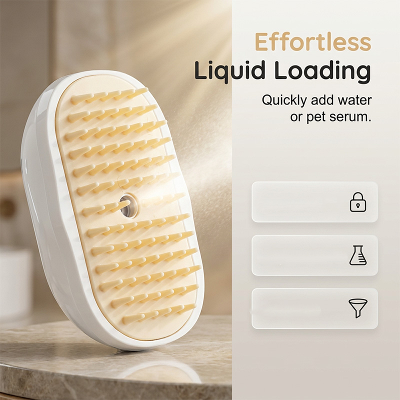Brosse de massage 3-en-1 avec vaporisateur pour animaux