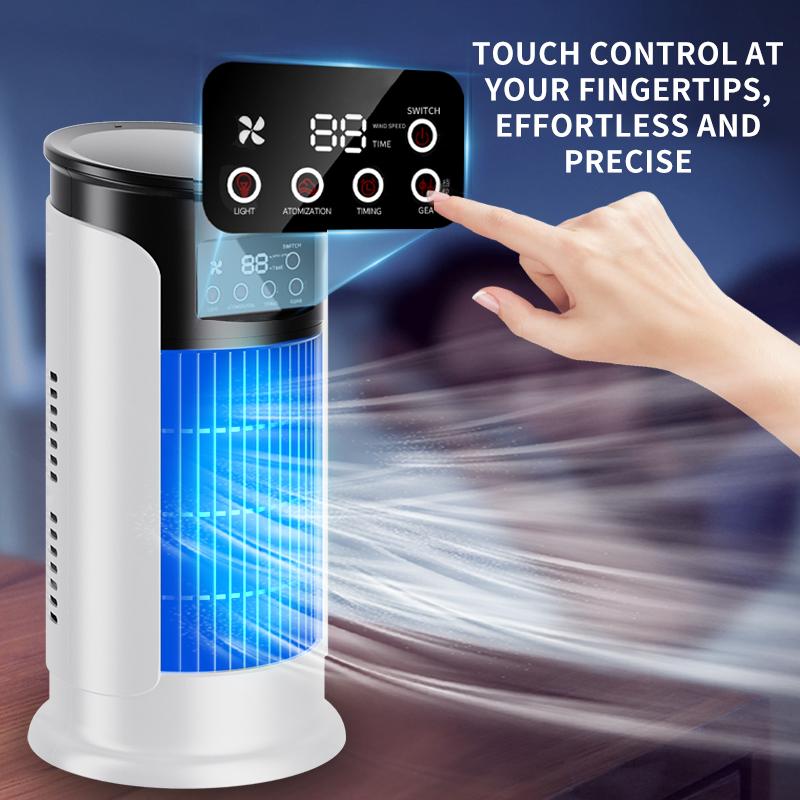 2026 Nouveau climatiseur à évaporation – Ventilateur de table USB compact, refroidisseur personnel avec réservoir de 300 ml, vitesses réglables, minuterie, silencieux, design portable pour la table de chevet