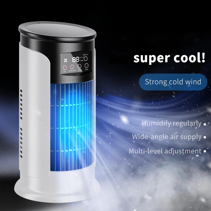 2026 Nouveau climatiseur à évaporation – Ventilateur de table USB compact, refroidisseur personnel avec réservoir de 300 ml, vitesses réglables, minuterie, silencieux, design portable pour la table de chevet