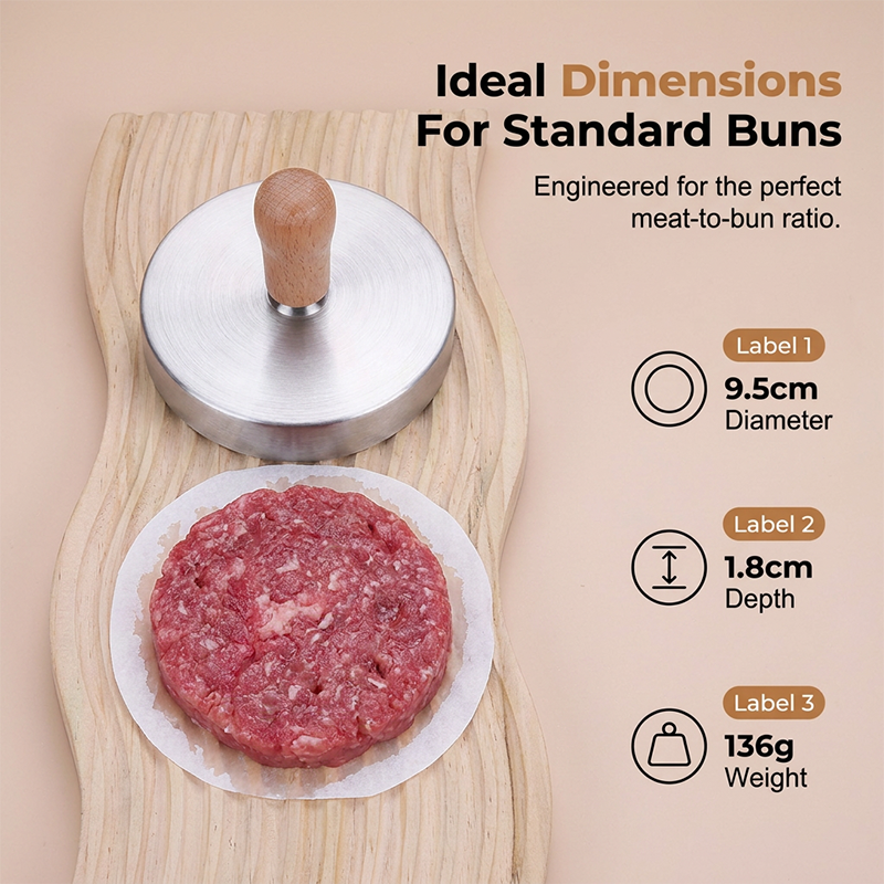 Presse à hamburgers en acier inoxydable 304