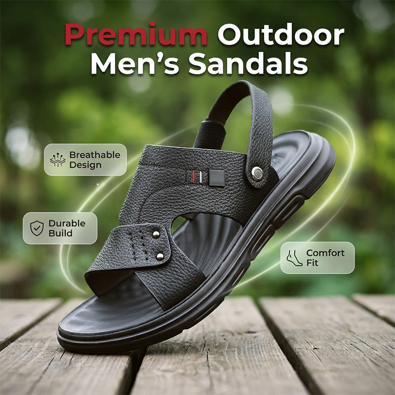 Sandales en cuir pour homme, semelle épaisse antidérapante et résistante, chaussures confortables pour un style business décontracté, idéales pour les trajets quotidiens et les tenues estivales