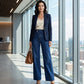 Jean taille haute à jambes larges pour femme