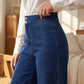 Jean taille haute à jambes larges pour femme