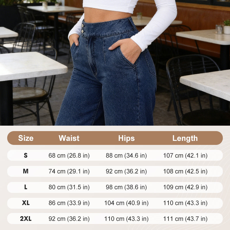 Jean taille haute à jambes larges pour femme