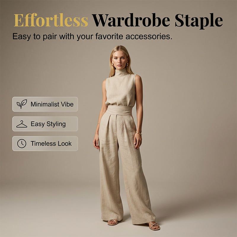 💥 NOUVEAUTÉ : -50 % 🔥 Ensemble 2 pièces pour femme (haut et pantalon à jambes larges) – moderne, élégant et fluide ✨