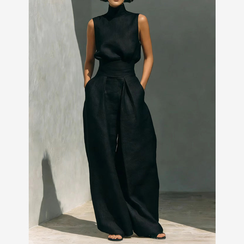 💥 NOUVEAUTÉ : -50 % 🔥 Ensemble 2 pièces pour femme (haut et pantalon à jambes larges) – moderne, élégant et fluide ✨