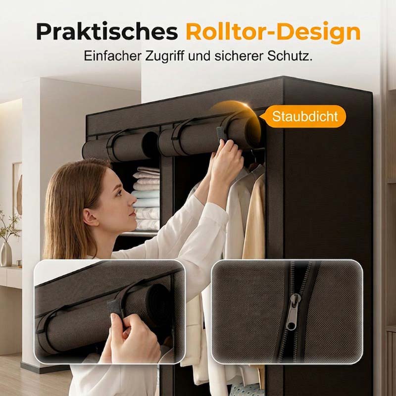 🔥📦 DERNIER JOUR -50% ! Armoire Portable en Tissu Non Tissé – Facile à Monter, Structure Acier, 3 Tailles, Idéale Chambre & Dressing 🏠
