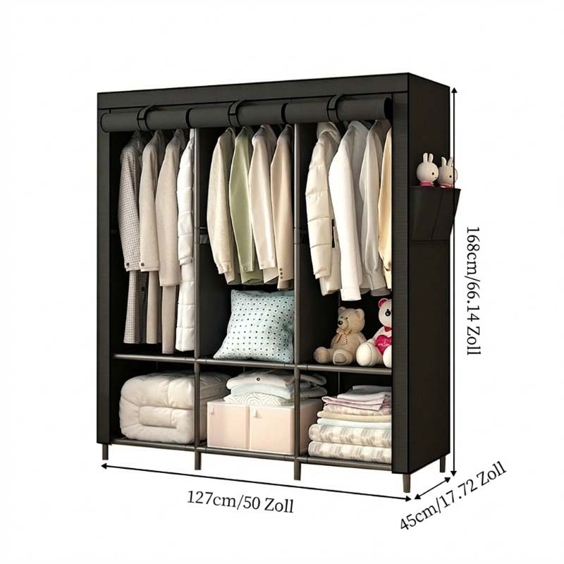 🔥📦 DERNIER JOUR -50% ! Armoire Portable en Tissu Non Tissé – Facile à Monter, Structure Acier, 3 Tailles, Idéale Chambre & Dressing 🏠
