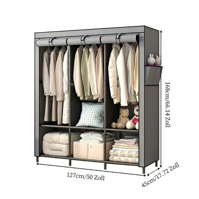 🔥📦 DERNIER JOUR -50% ! Armoire Portable en Tissu Non Tissé – Facile à Monter, Structure Acier, 3 Tailles, Idéale Chambre & Dressing 🏠
