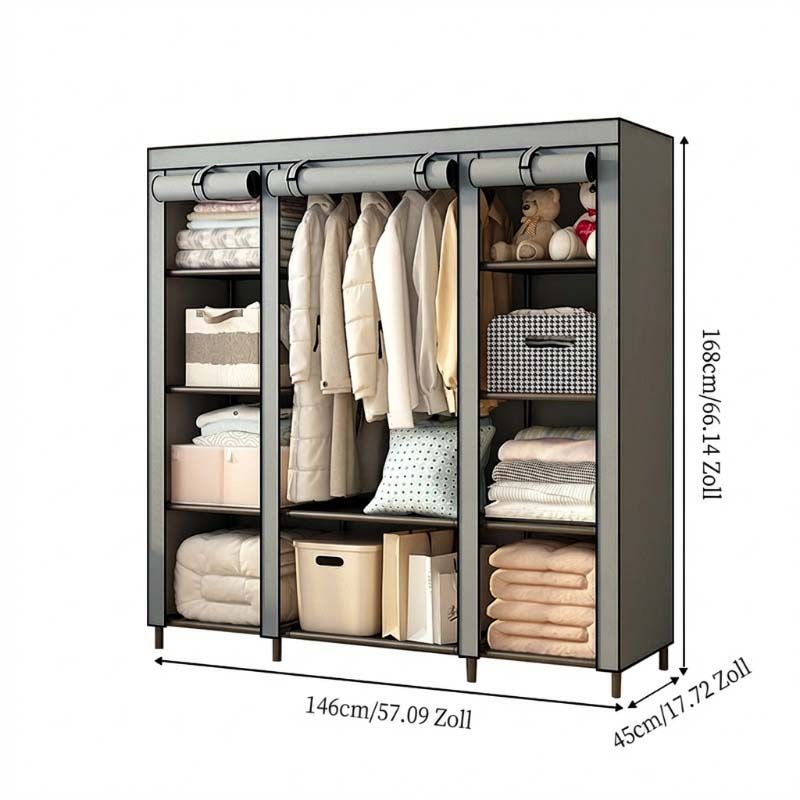 🔥📦 DERNIER JOUR -50% ! Armoire Portable en Tissu Non Tissé – Facile à Monter, Structure Acier, 3 Tailles, Idéale Chambre & Dressing 🏠