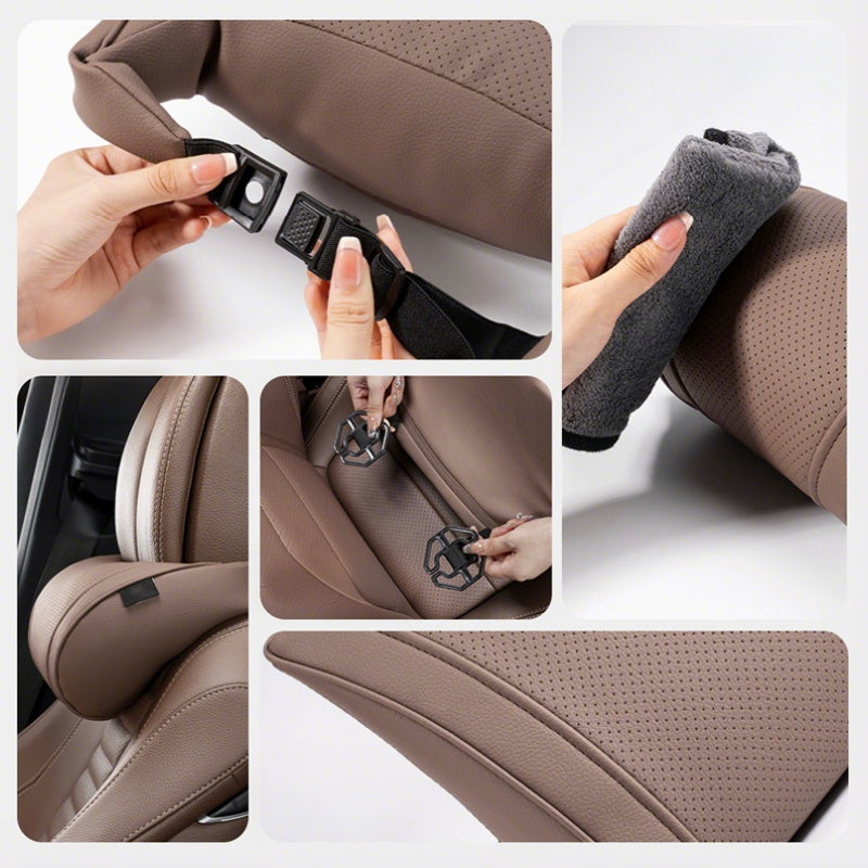 🚗Ensemble d'appuie-tête et de soutien lombaire ergonomiques pour sièges de voiture