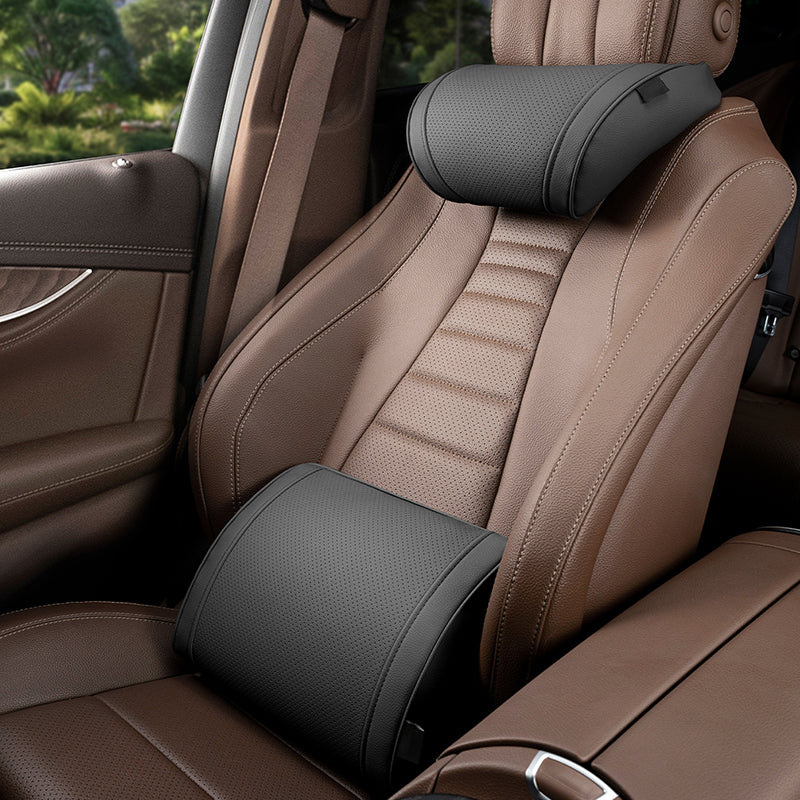 🚗Ensemble d'appuie-tête et de soutien lombaire ergonomiques pour sièges de voiture
