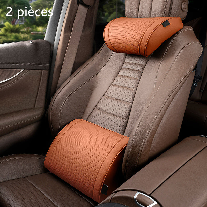 🚗Ensemble d'appuie-tête et de soutien lombaire ergonomiques pour sièges de voiture