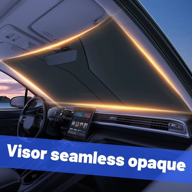 🔥🚗 PROMO FLASH 50% ! Pare-Soleil Pare-Brise Repliable – Protection UV, Inclus Housse Volant & Poche, 2 Tailles, Idéal Toutes Voitures ✅