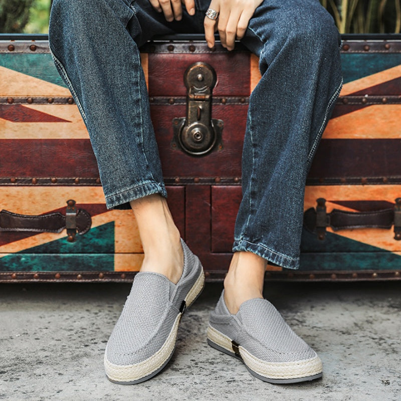 Chaussures slip-on décontractées en toile pour homme