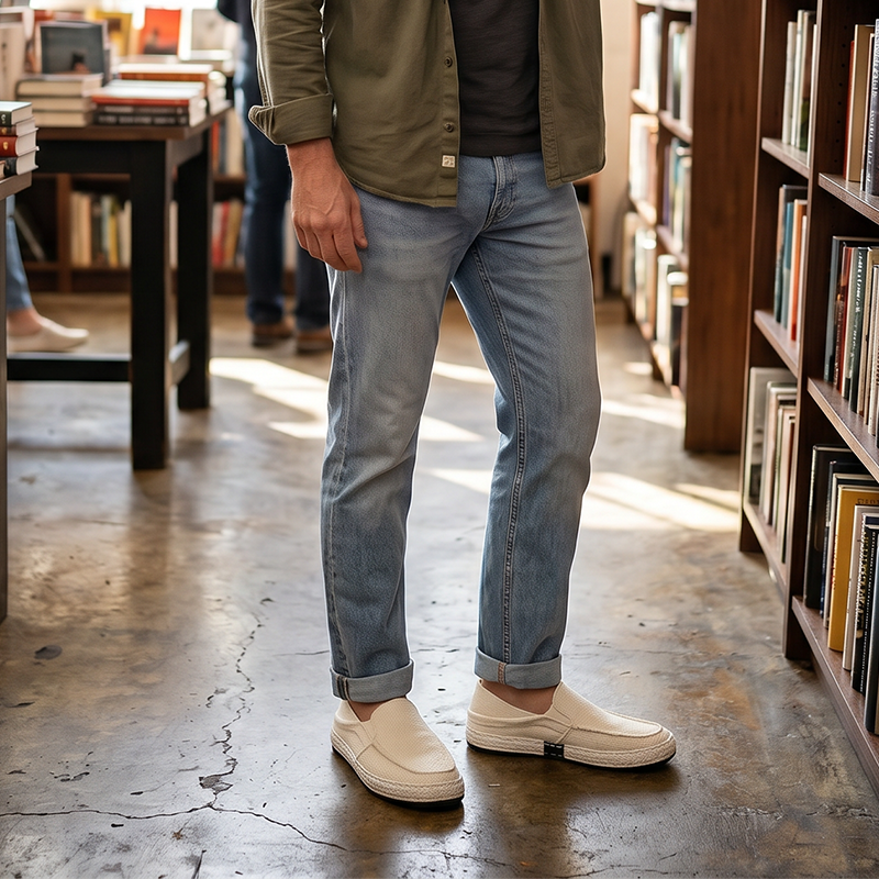 Chaussures slip-on décontractées en toile pour homme