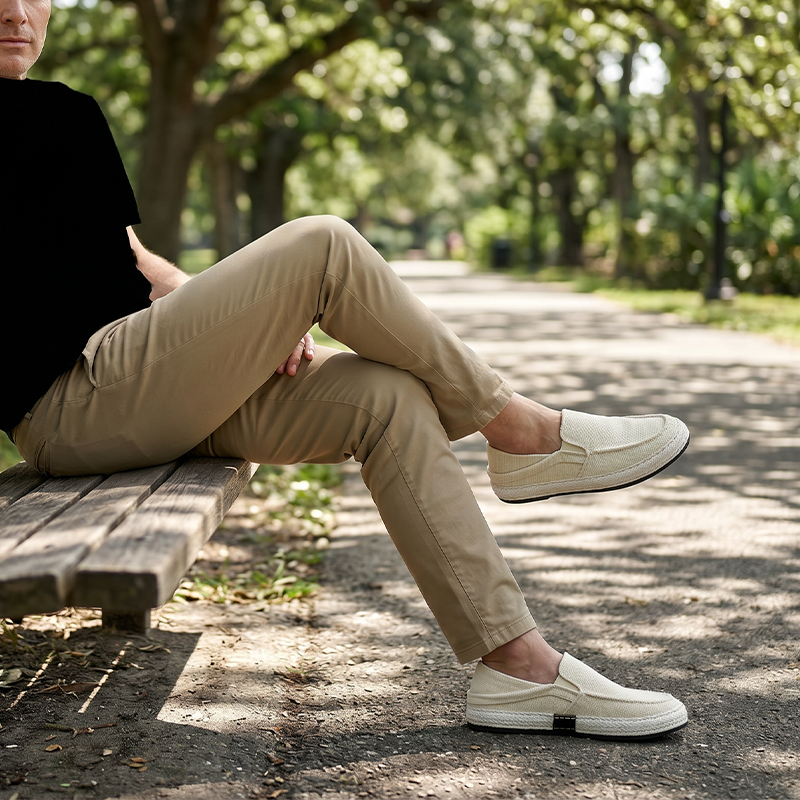 Chaussures slip-on décontractées en toile pour homme