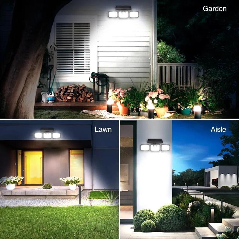 💡 PROMO LIMITÉE -50% ! ☀️ Applique Murale Solaire à 3 Têtes avec Capteur – 2400mAh, LED Haute Luminosité, Angle Réglable, Étanche, Idéale Jardin & Garage 🏠