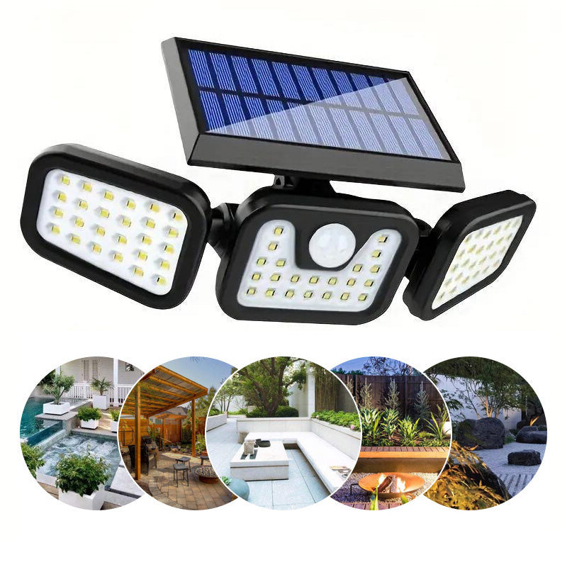 💡 PROMO LIMITÉE -50% ! ☀️ Applique Murale Solaire à 3 Têtes avec Capteur – 2400mAh, LED Haute Luminosité, Angle Réglable, Étanche, Idéale Jardin & Garage 🏠