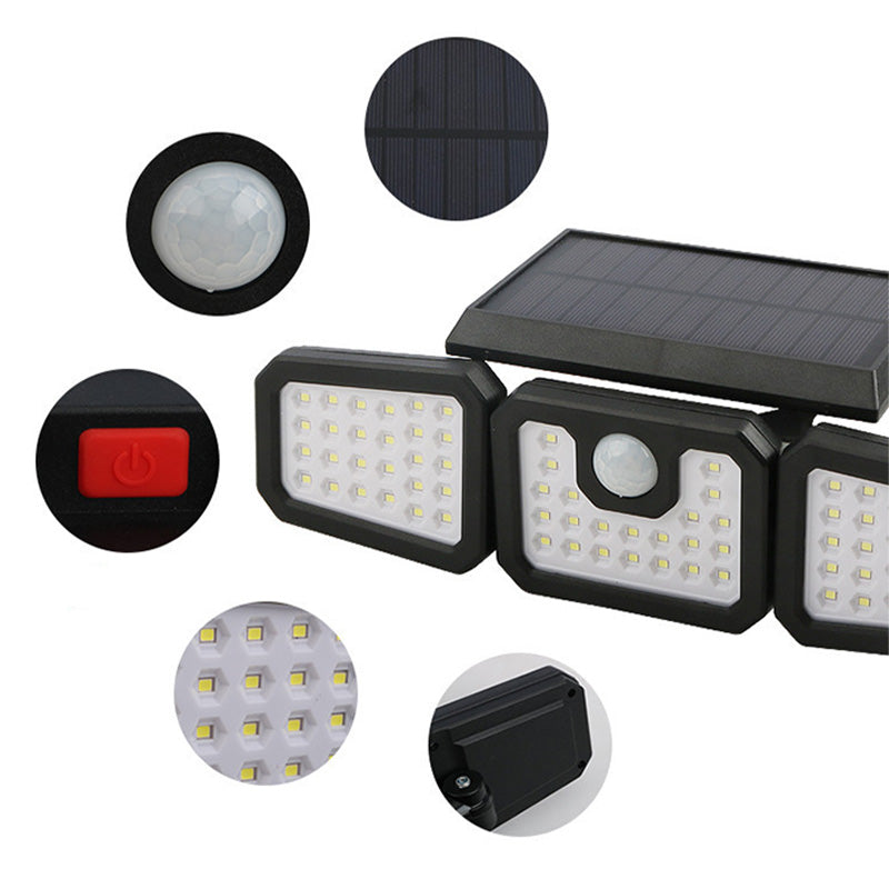 💡 PROMO LIMITÉE -50% ! ☀️ Applique Murale Solaire à 3 Têtes avec Capteur – 2400mAh, LED Haute Luminosité, Angle Réglable, Étanche, Idéale Jardin & Garage 🏠