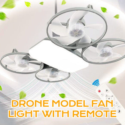 Lampe ventilateur modèle drone E27 à 3 vitesses avec télécommande