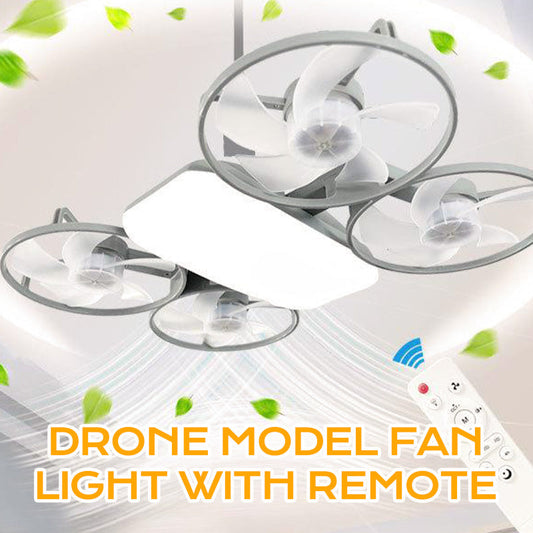 Lampe ventilateur modèle drone E27 à 3 vitesses avec télécommande