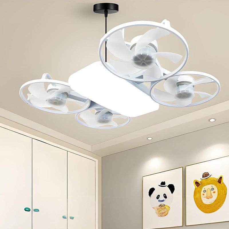 Lampe ventilateur modèle drone E27 à 3 vitesses avec télécommande