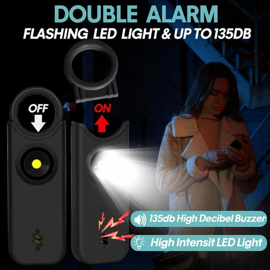Alarme de Défense Personnelle 135 dB avec Lumière Stroboscopique LED