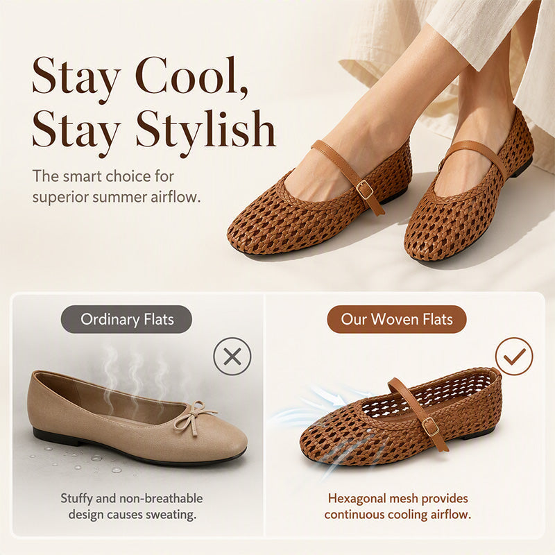 ☁️👡 Chaussures Mary Jane en maille – Semelle ultra-souple et silencieuse, se plient dans un sac, l’indispensable des journées shopping et des escapades de week-end, sans talon mais avec style 🛍️🚗
