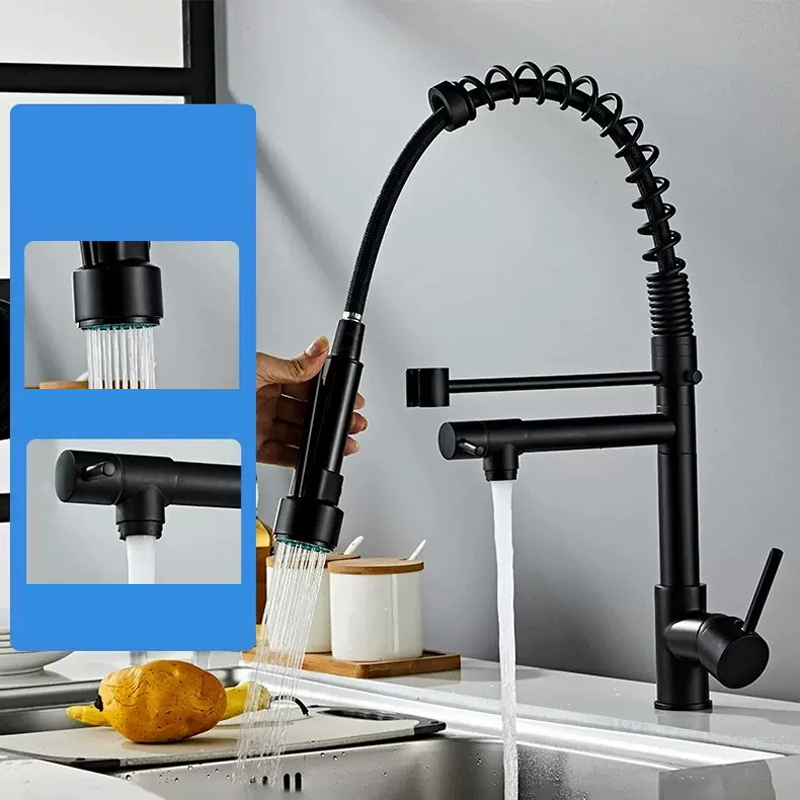 Robinet de Cuisine à Ressort Rotatif 360 Degrés
