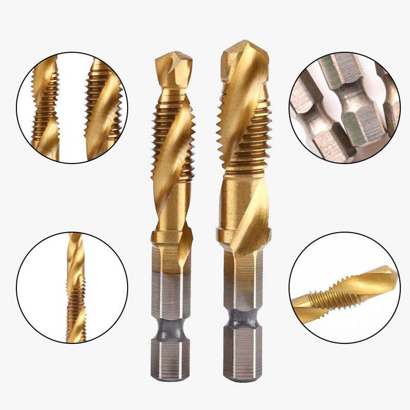Jeu de 6 Tarauds Spiraux Composites Multifonctions