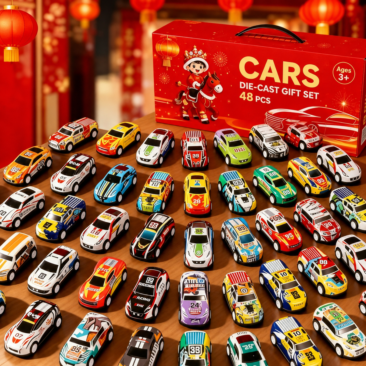 Coffret de Jeu Garage Pliable avec Voitures Jouets