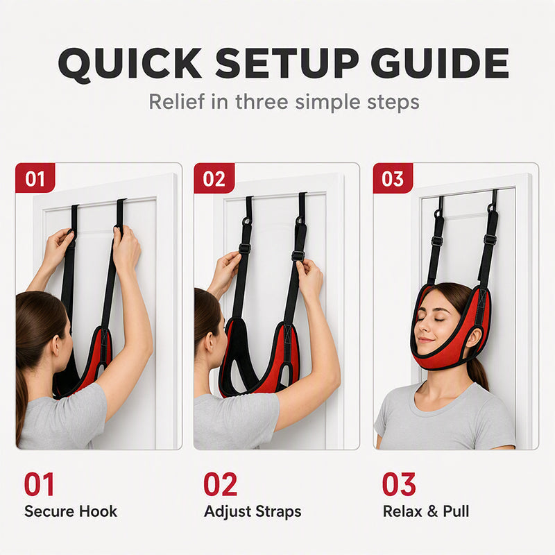 Dispositif de traction cervicale sur porte pour le soulagement des douleurs au cou