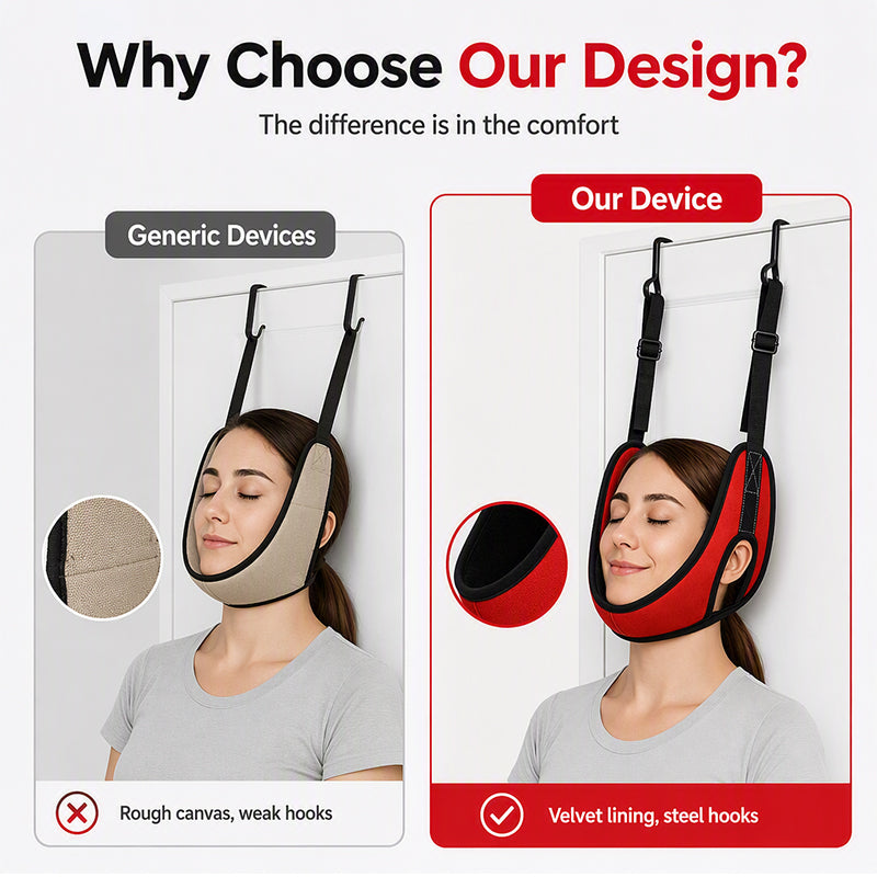 Dispositif de traction cervicale sur porte pour le soulagement des douleurs au cou