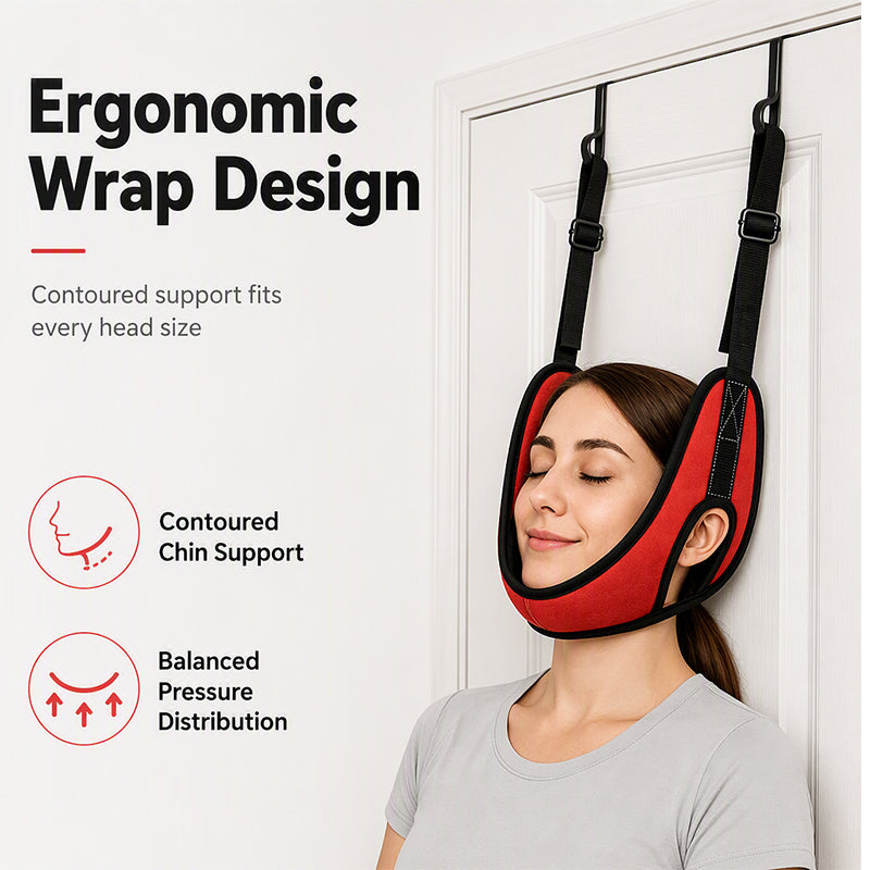 Dispositif de traction cervicale sur porte pour le soulagement des douleurs au cou
