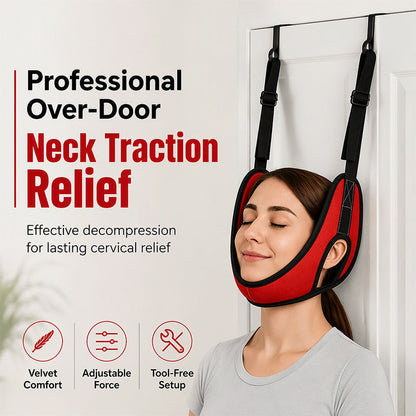 Dispositif de traction cervicale sur porte pour le soulagement des douleurs au cou