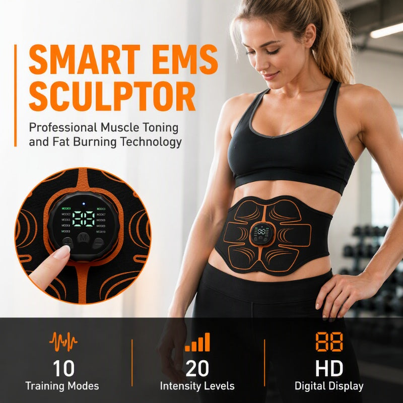 Ceinture de tonification abdominale intelligente rechargeable