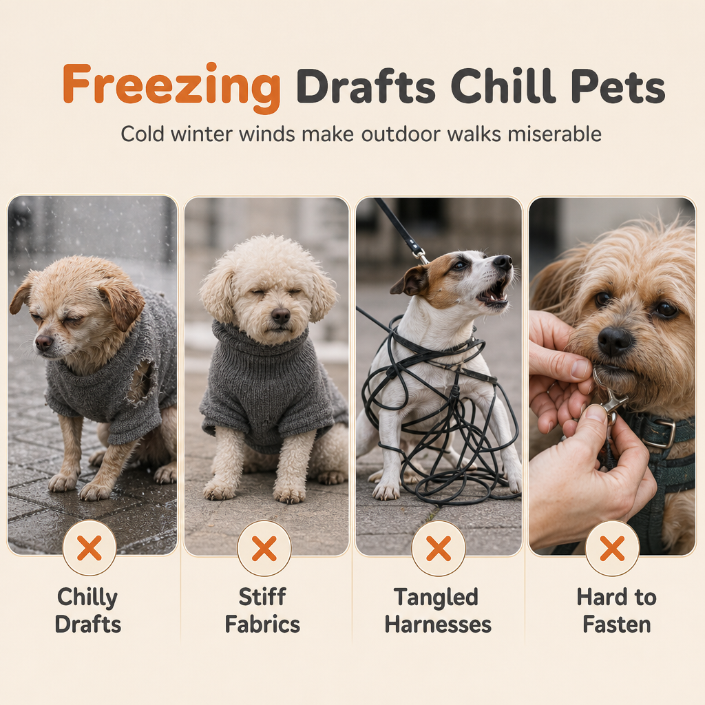 ⏳ Offre à durée limitée : -50 % ⏰ Manteau d'hiver chaud pour chien avec bandes réfléchissantes et harnais, pour petits et moyens chiens 🐶❄️