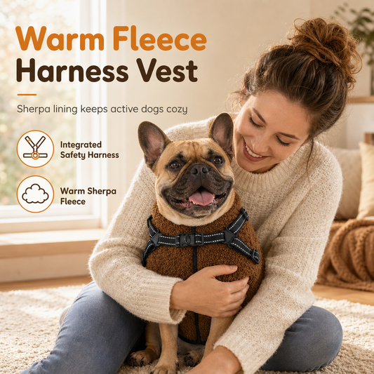 ⏳ Offre à durée limitée : -50 % ⏰ Manteau d'hiver chaud pour chien avec bandes réfléchissantes et harnais, pour petits et moyens chiens 🐶❄️